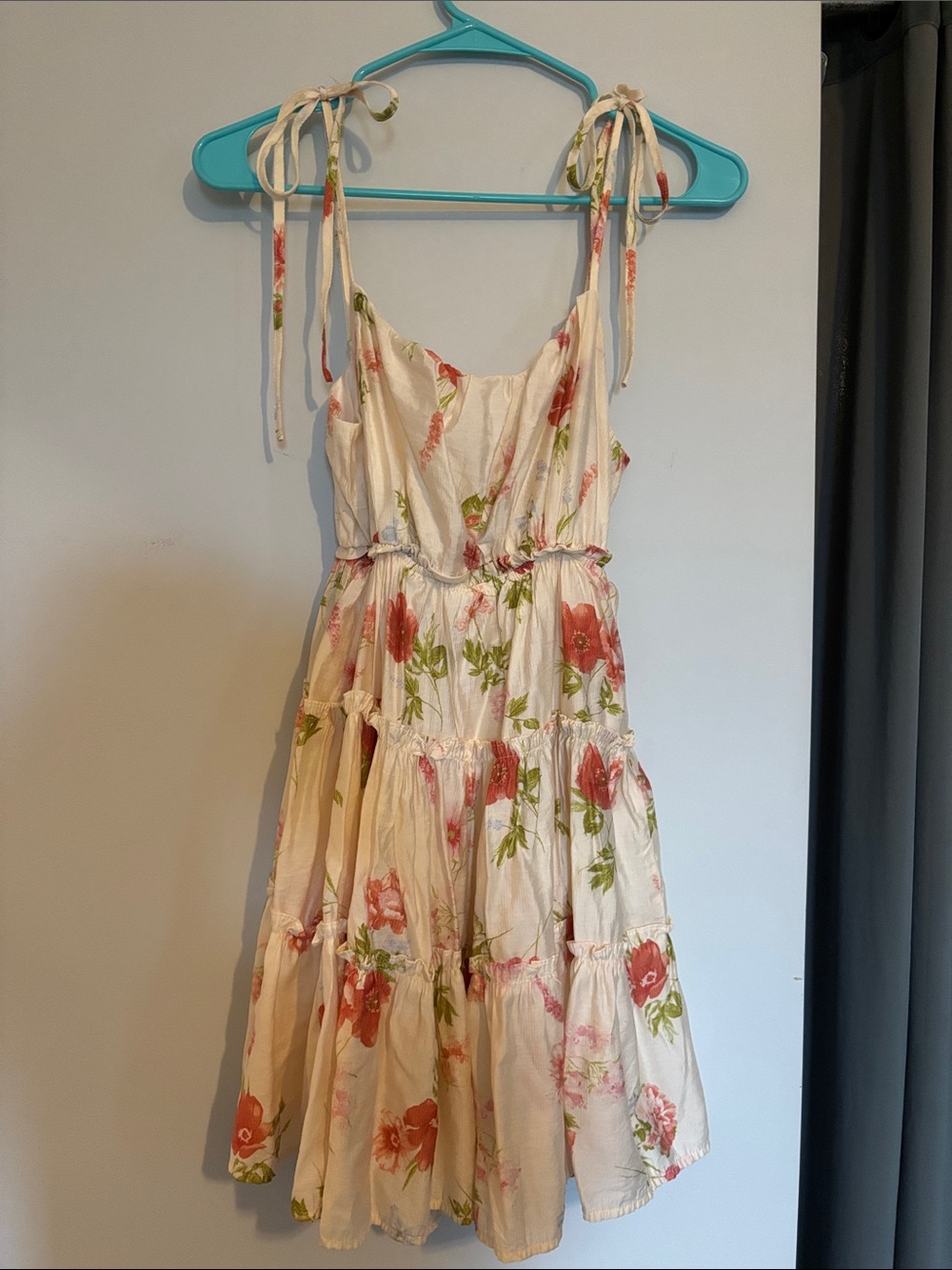 Floral Cream Flowy Mini Dress
